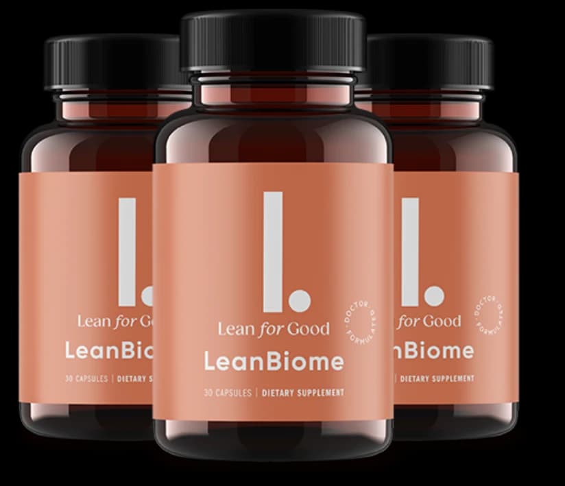 Three bottles of LeanBiome dietary supplement, 30 capsules each