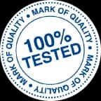 100% quality tested badge