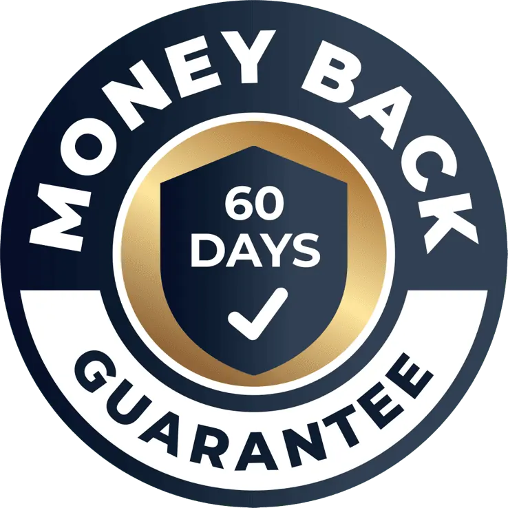 60-day money-back guarantee seal