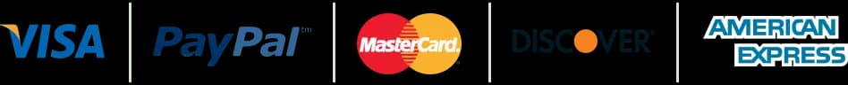 Accepted payment methods: Visa, PayPal, Mastercard, Discover and American Express